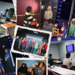 Entrepreneurs and creatives collaborating on a digital media project at JDS Studio